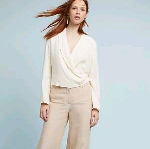 Anthropologie Ettitwa Wrap Blazer Ivory